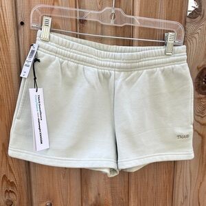 TNA Size XS Oversized Women's Athletic Mint Fleece Shorts